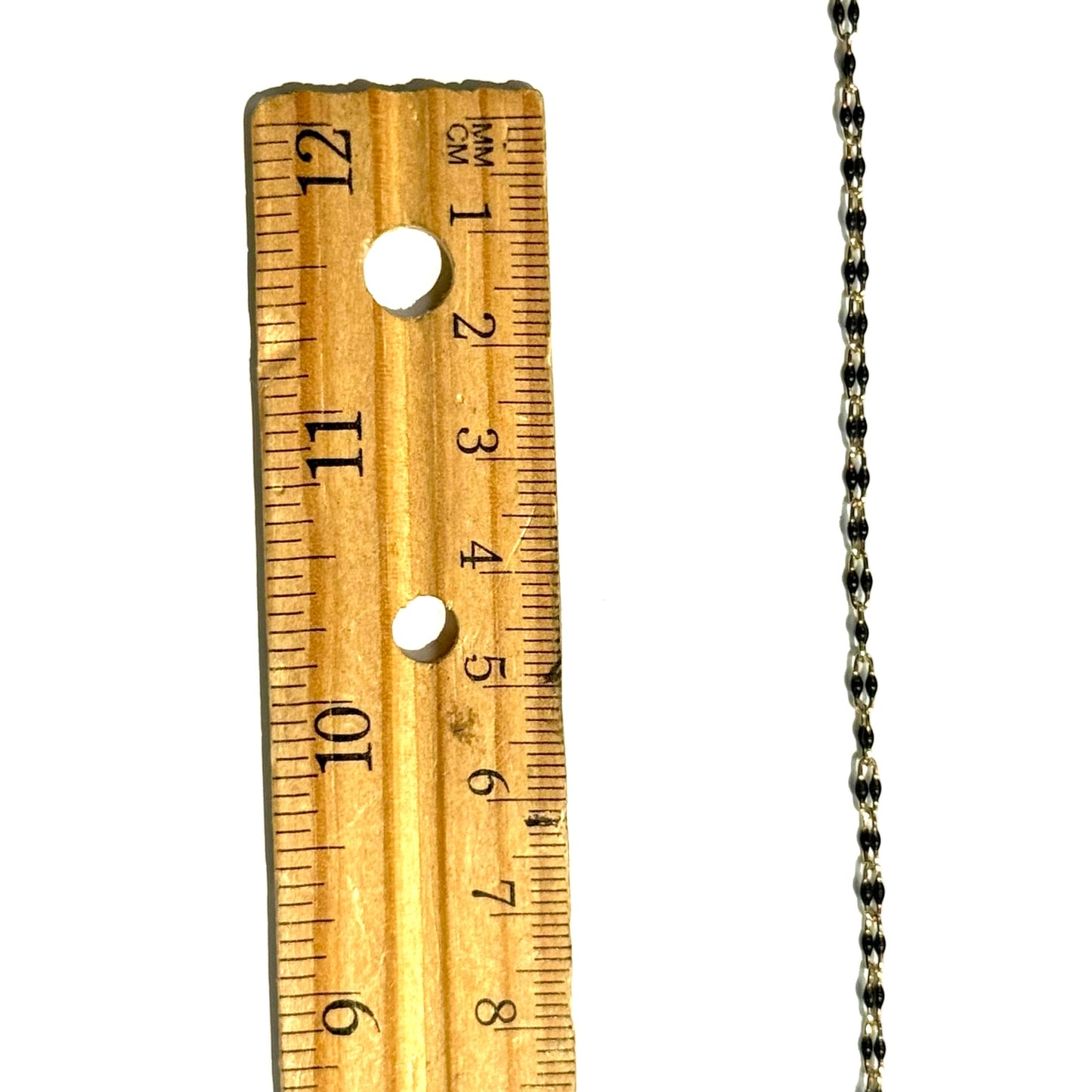 Gold Filled Black Enamel Chain