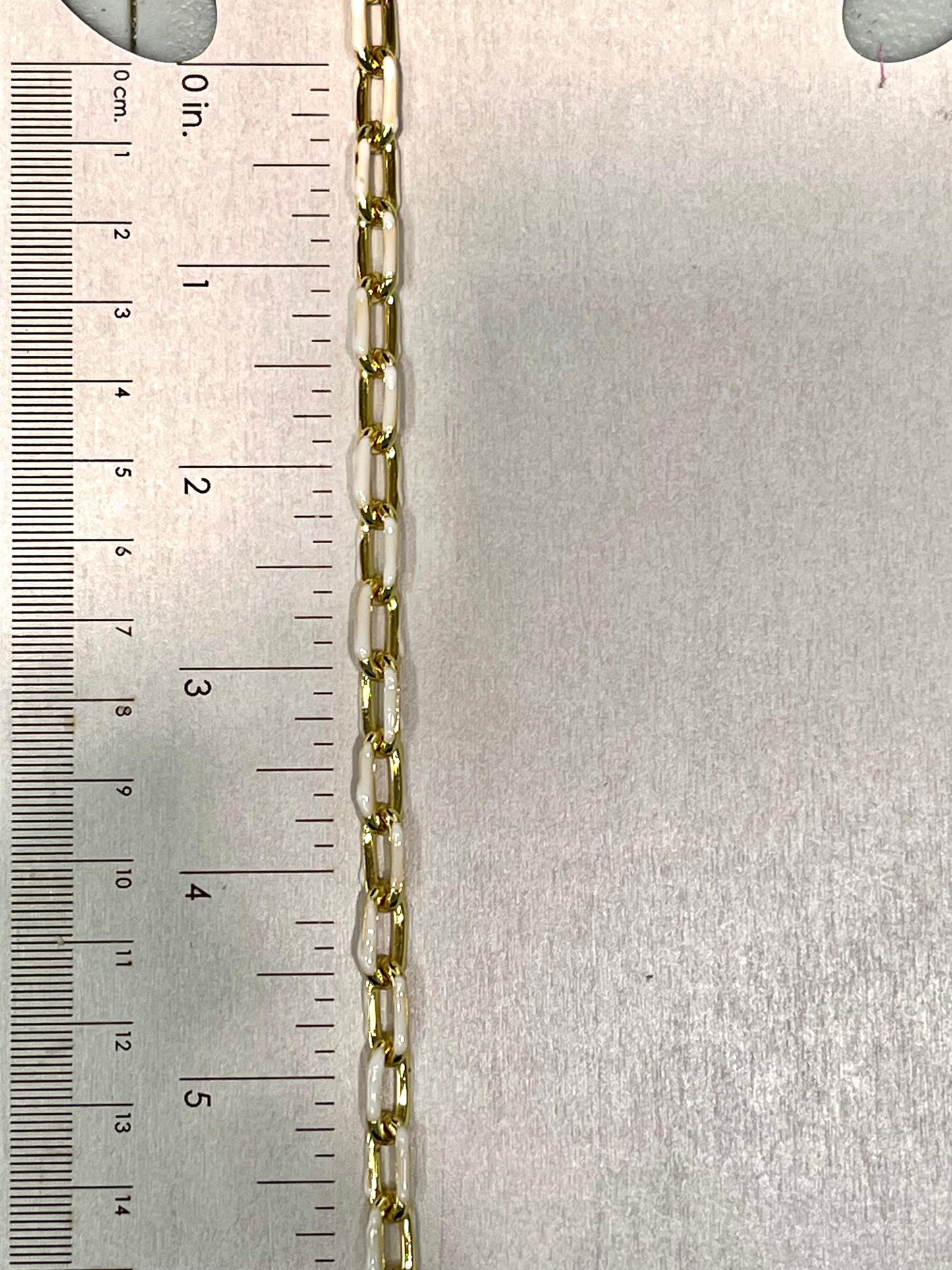 White Gold Enamel Chain
