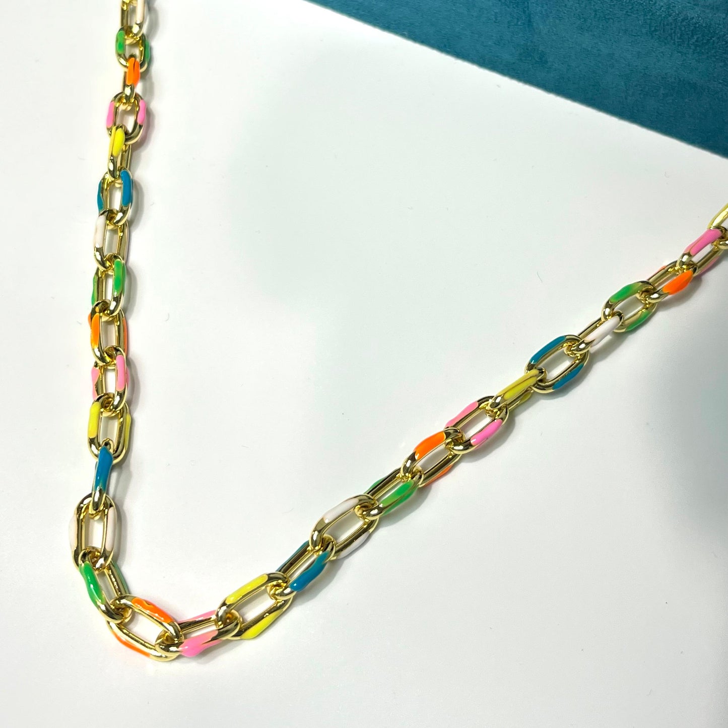 Rainbow Gold Enamel Chain