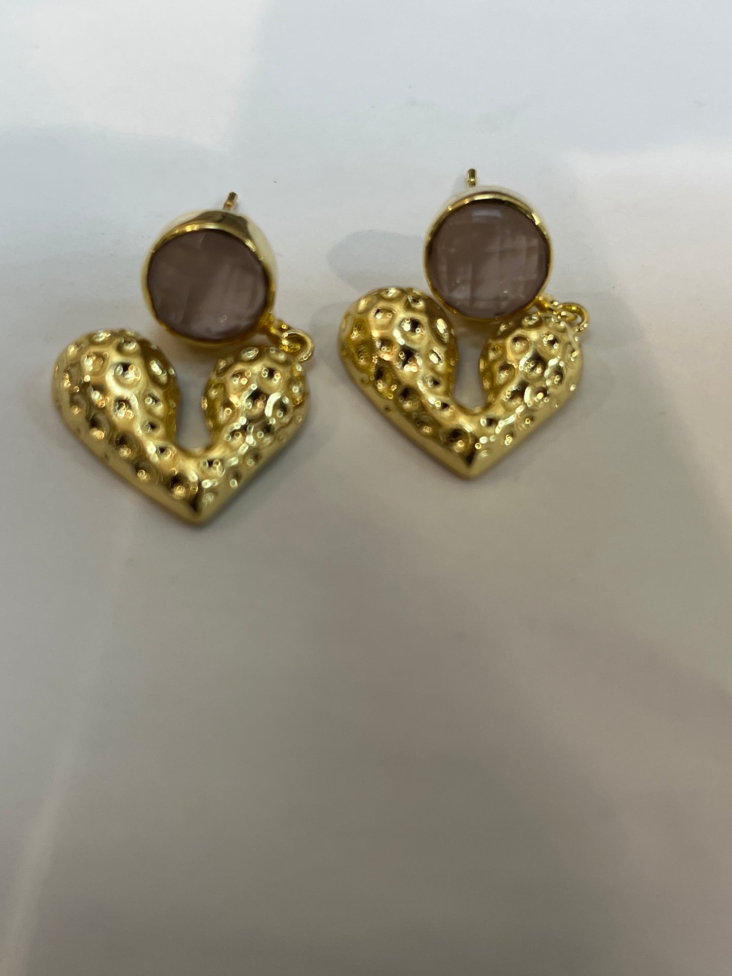 Stone Heart Earrings