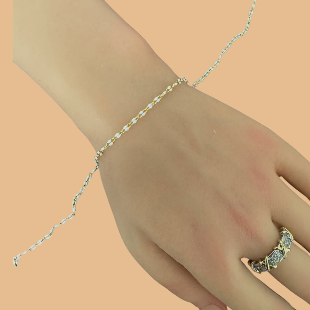 Buy White Enamel Gold Filled Chain Online