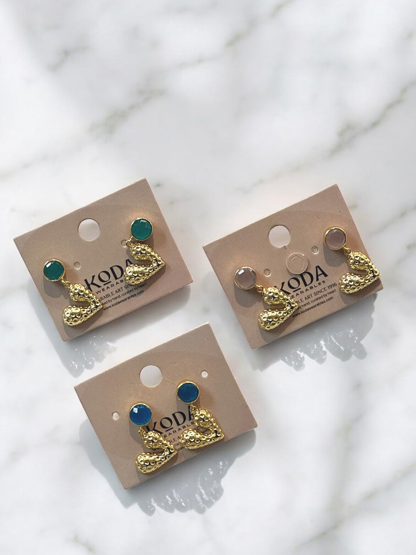 Stone Heart Earrings
