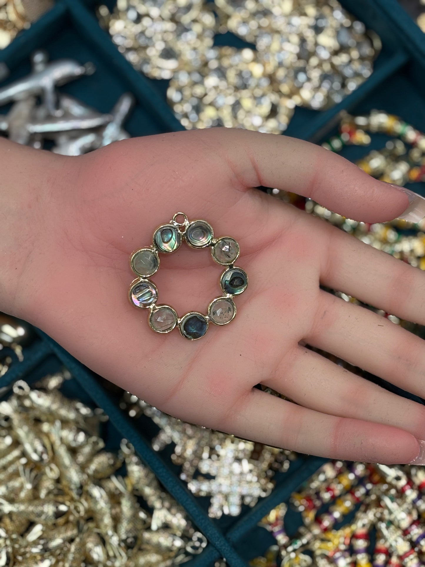 Multi stone circle Charm