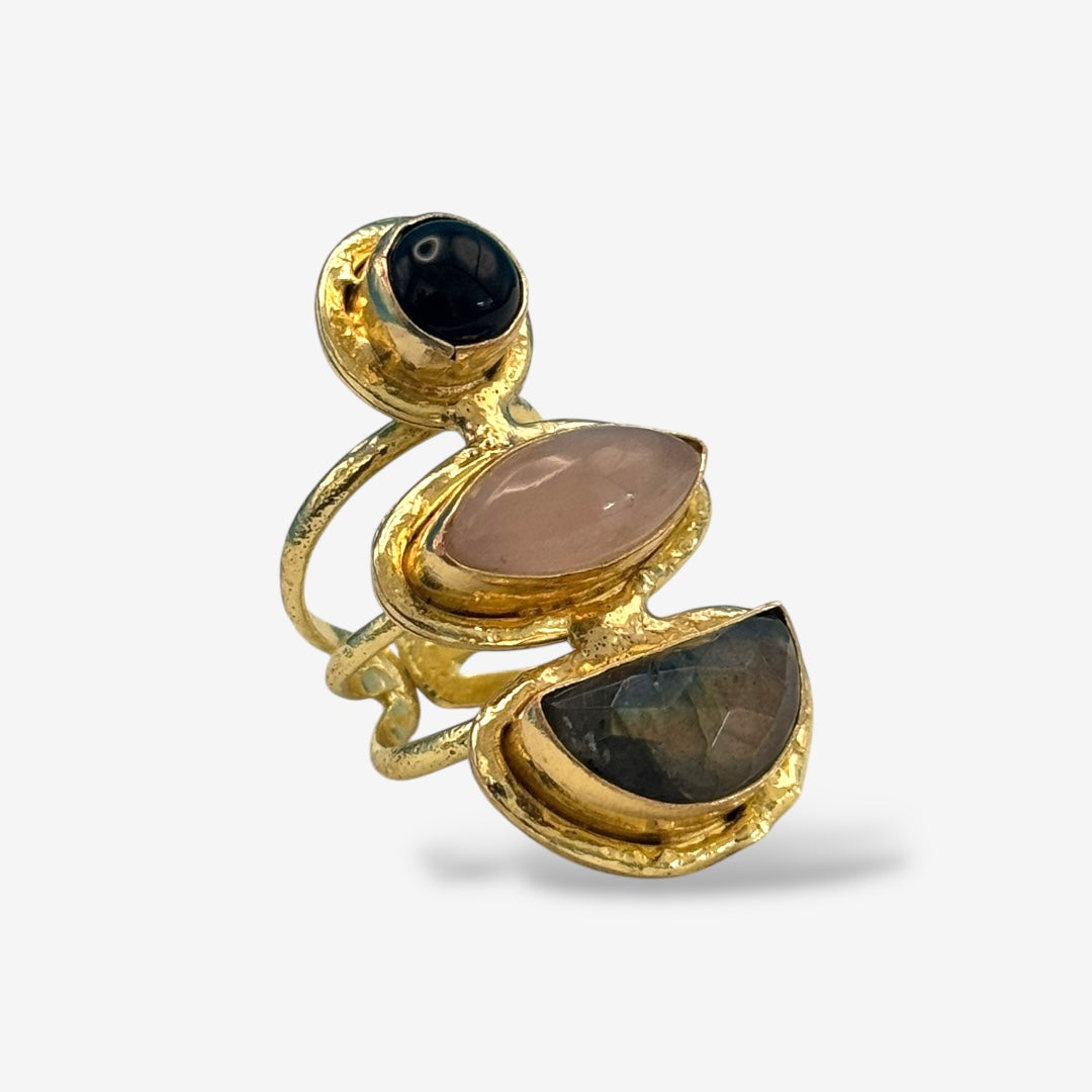 Black Onyx Rose Quartz & Labradorite