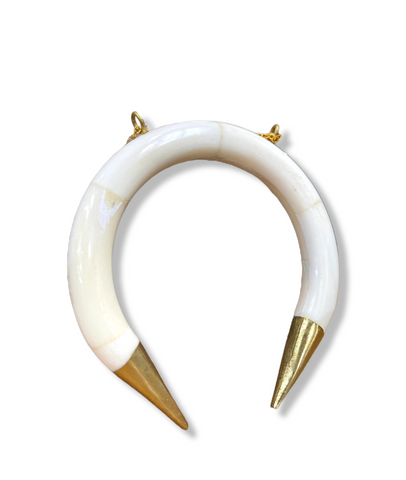 White Bone Pendant | Bone Crescent Pendant | Bone Jewelry