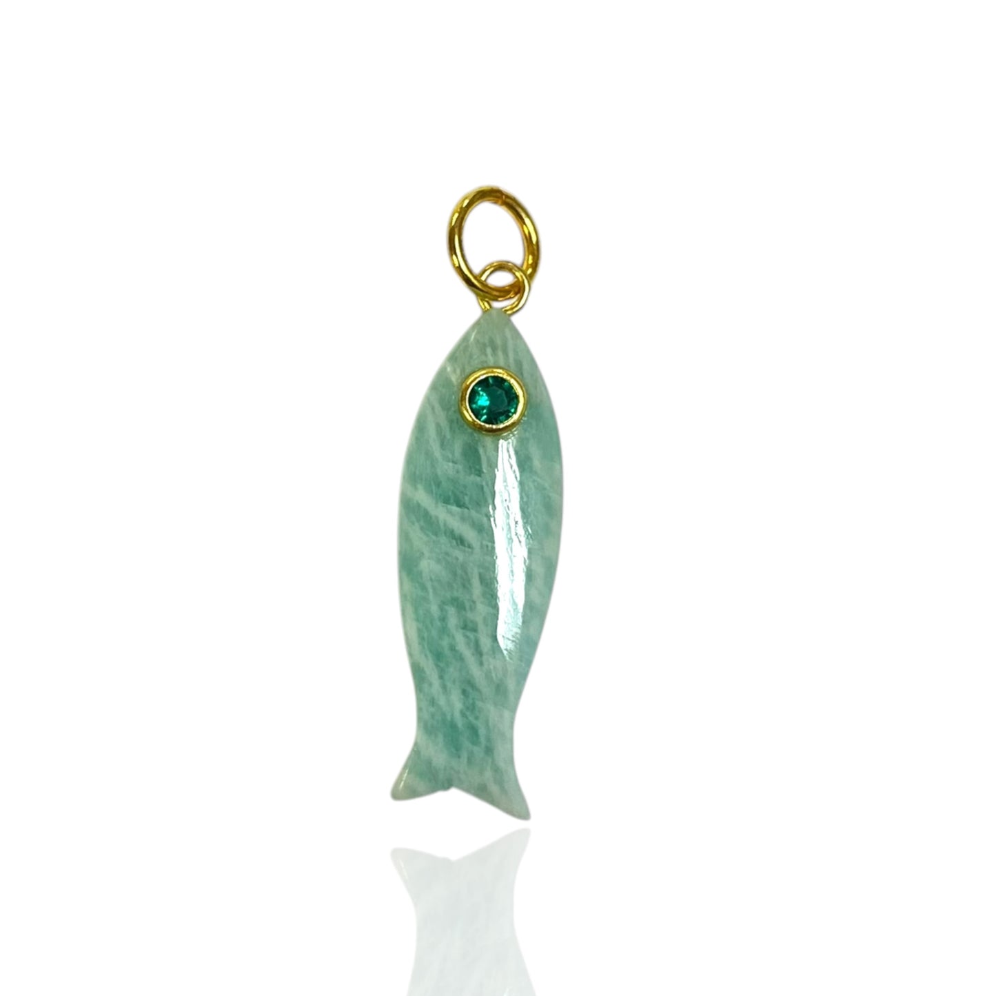 Natural stone fish Charm