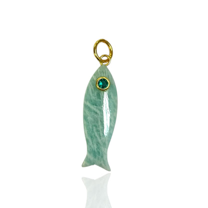 Natural stone fish Charm
