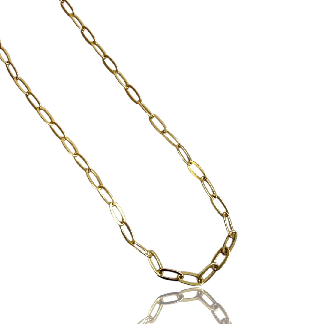 Paper Clip MattGold Chain