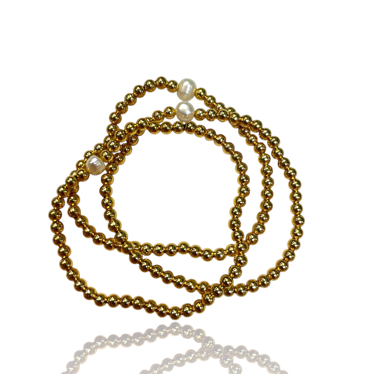 Gold & pearl bead bracelet