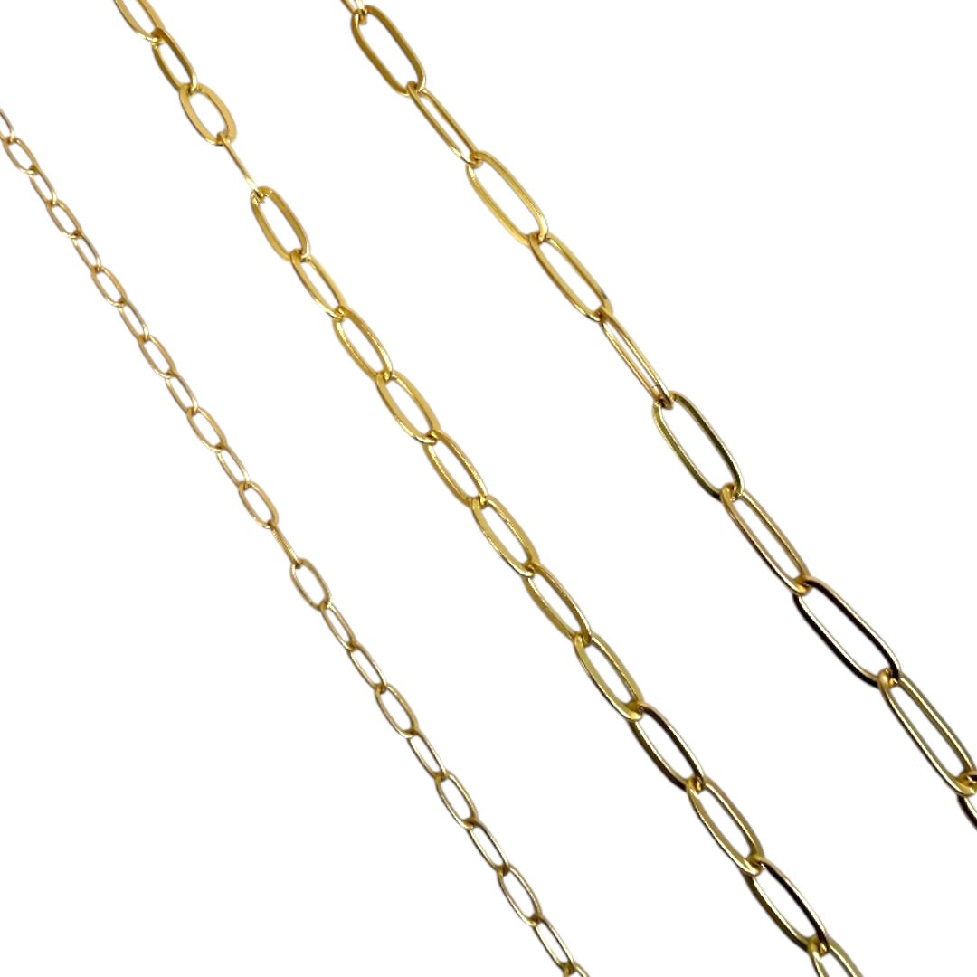 Paper Clip MattGold Chain