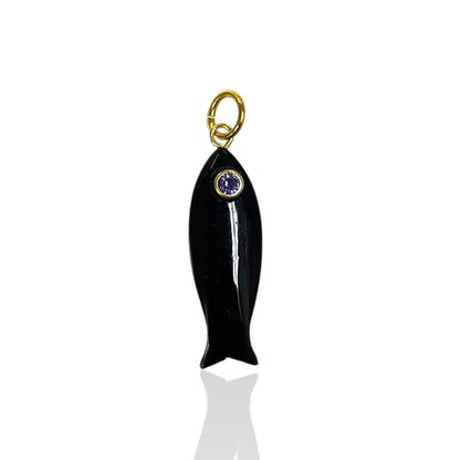 Natural stone fish Charm