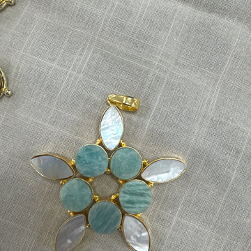 Floral gemstone pendant