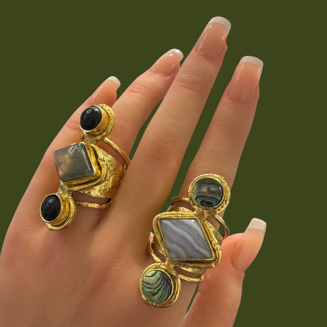 Black Onyx and Labradorite