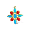 Coral and turquoise