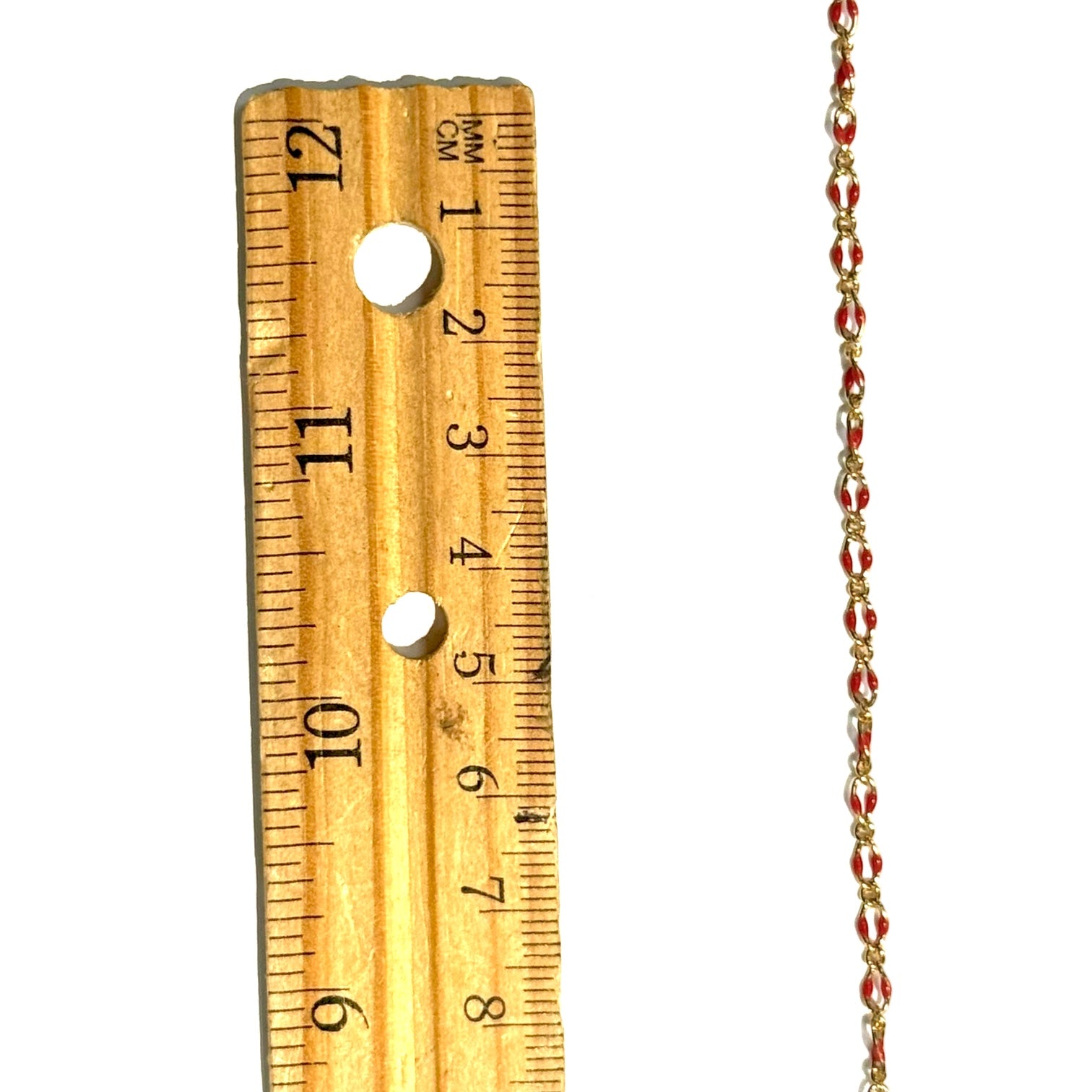 Gold Filled Red Enamel Chain