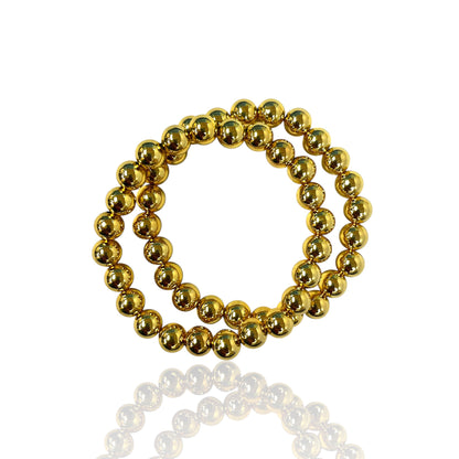Gold & pearl bead bracelet