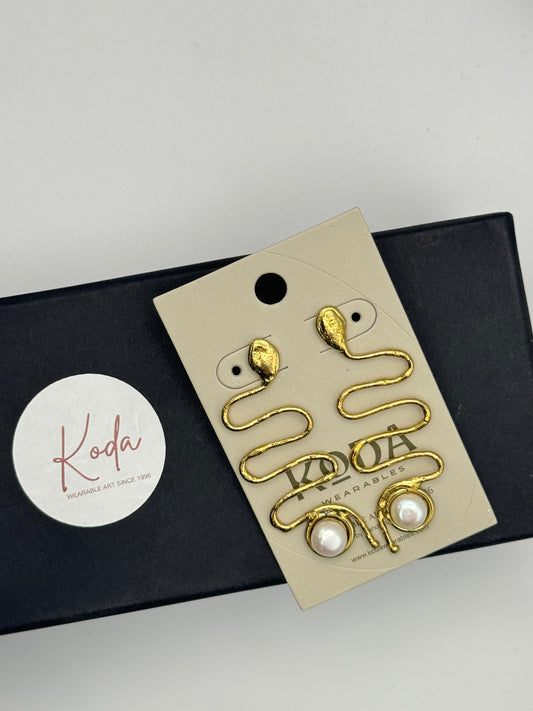 Snake Pearl Earrings