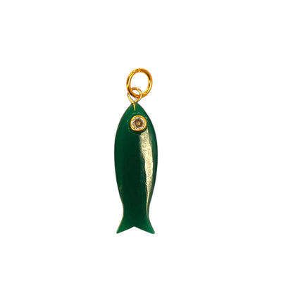 Natural stone fish Charm