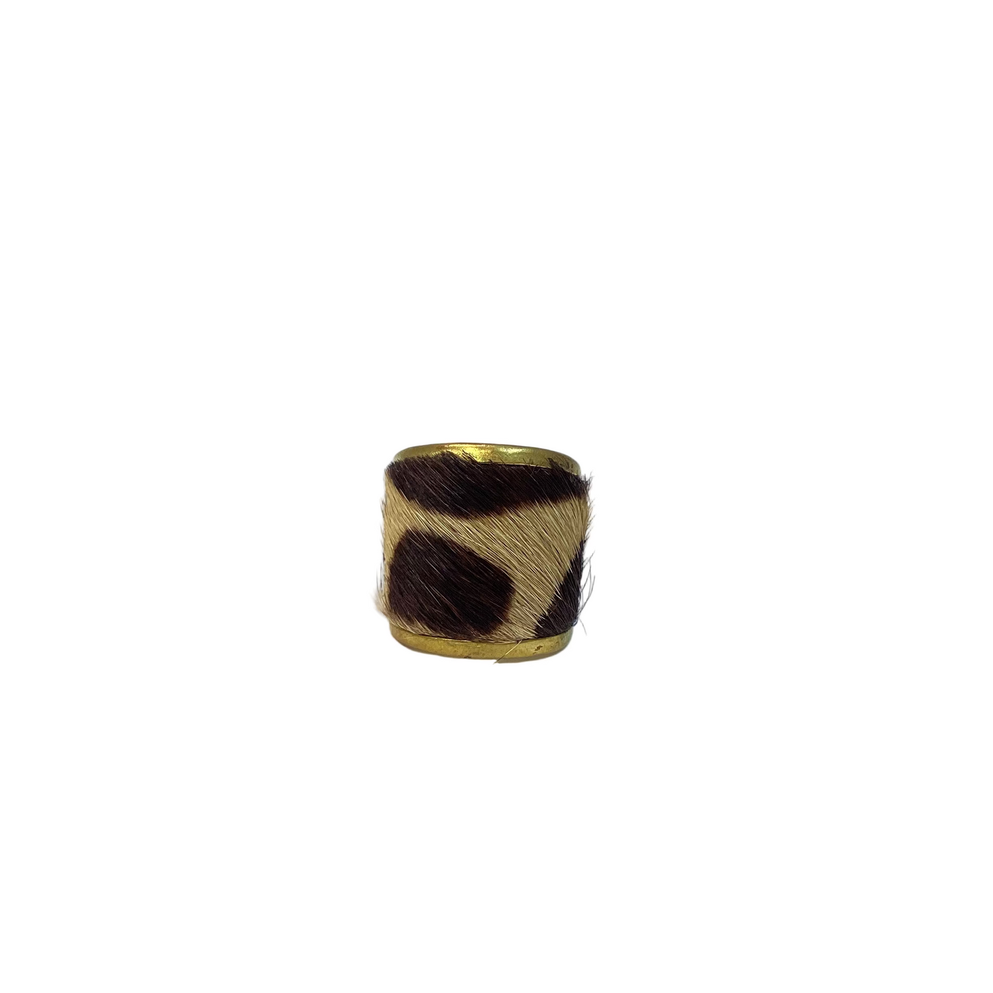Hair on Leather Ring