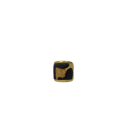 Hair on Leather Ring