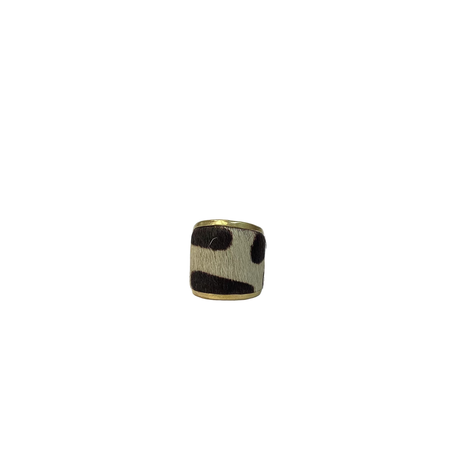 Hair on Leather Ring
