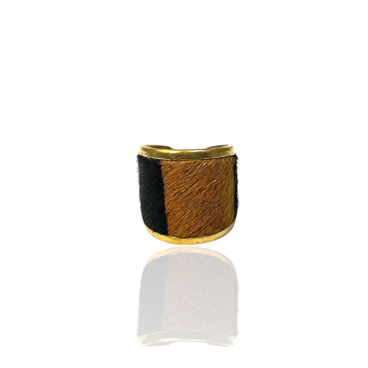 Hair on Leather Ring
