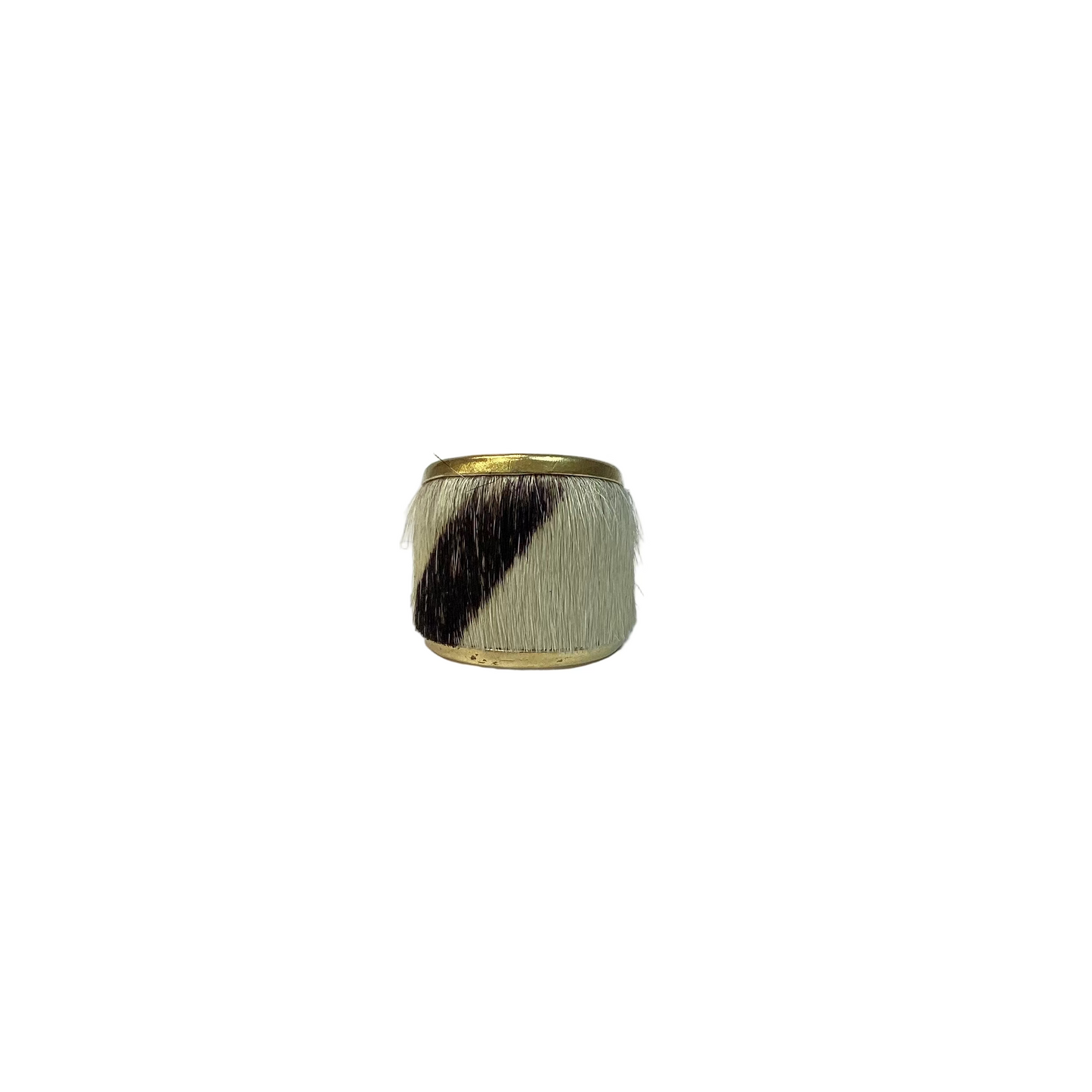 Hair on Leather Ring