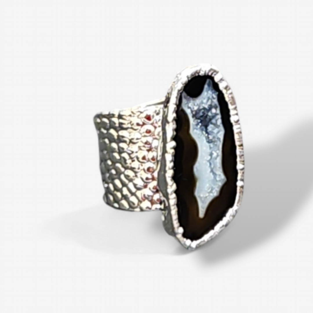 Geode Silver rings