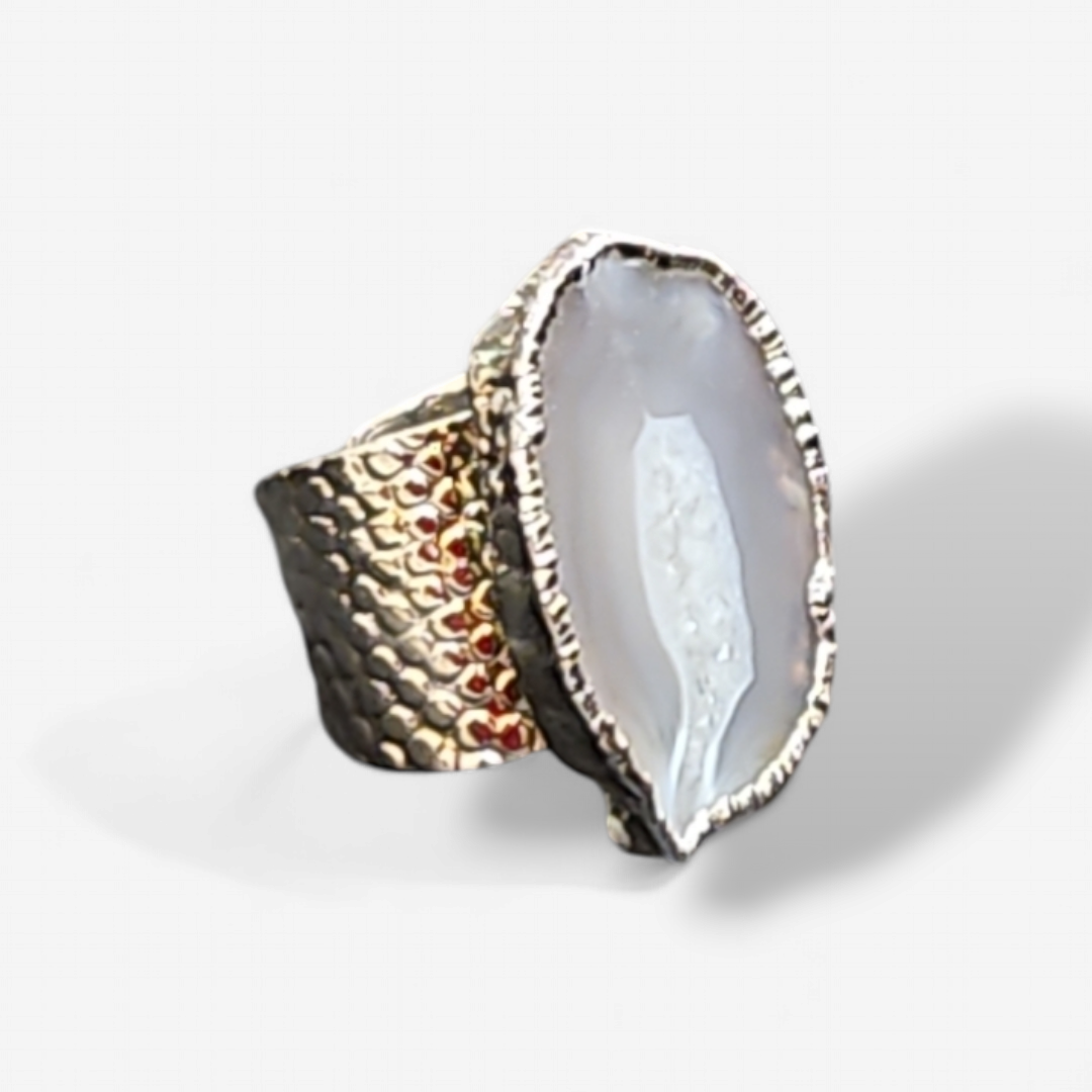 Geode Silver rings