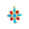 Coral and turquoise