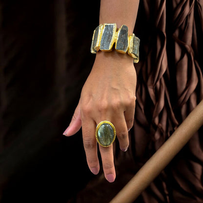 Iris Raw Stone Cuff