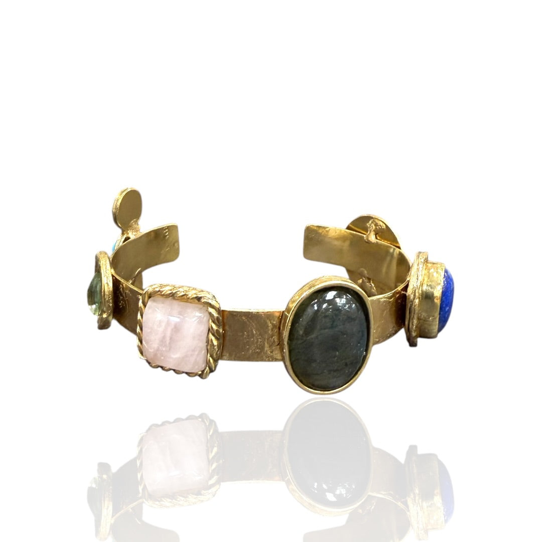 Zoey Natural Multi Stone Cuff