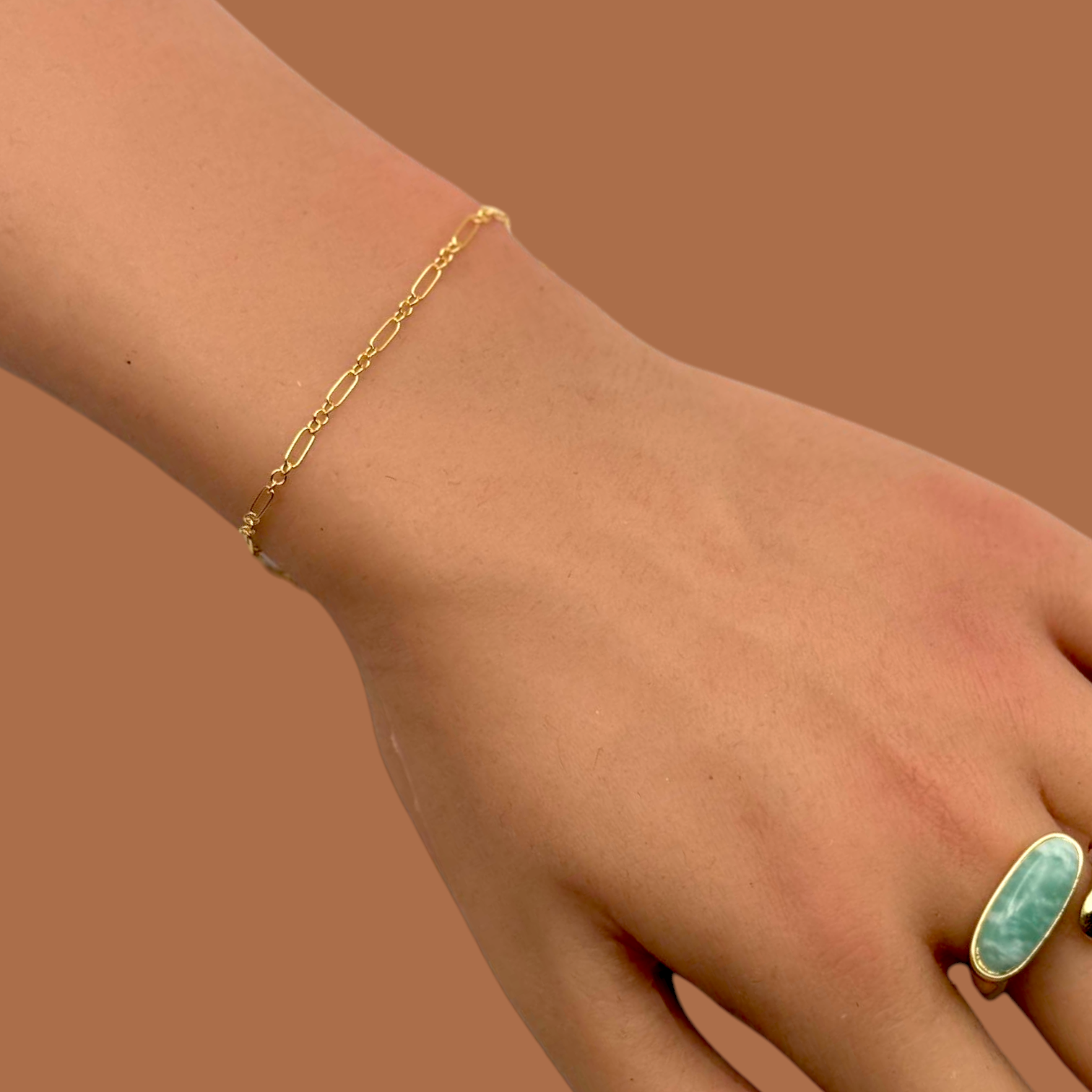 Oval Long and Short Gold Filled Chain
