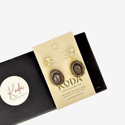 SOLAR QUARTZ DANGLE EARRINGS