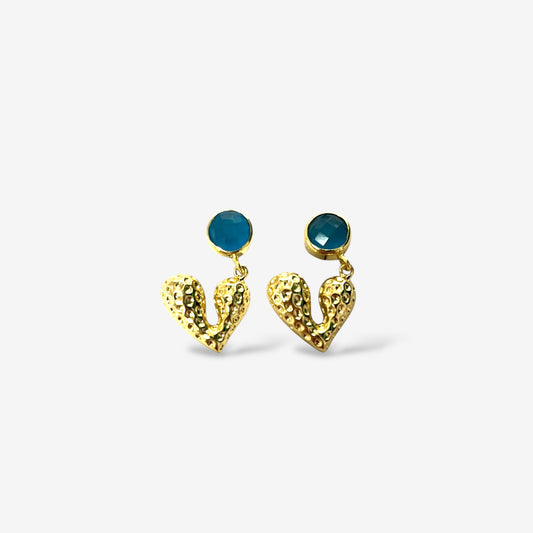Stone Heart Earrings