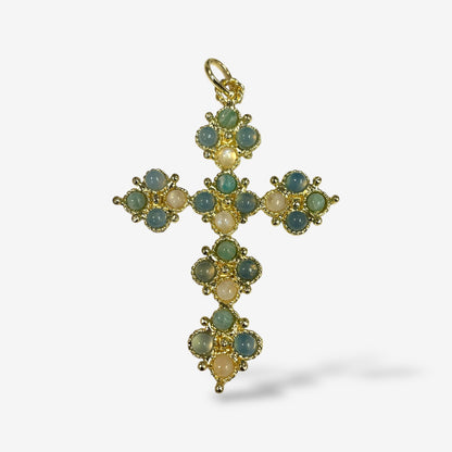 Celestial Bloom Cross Pendant