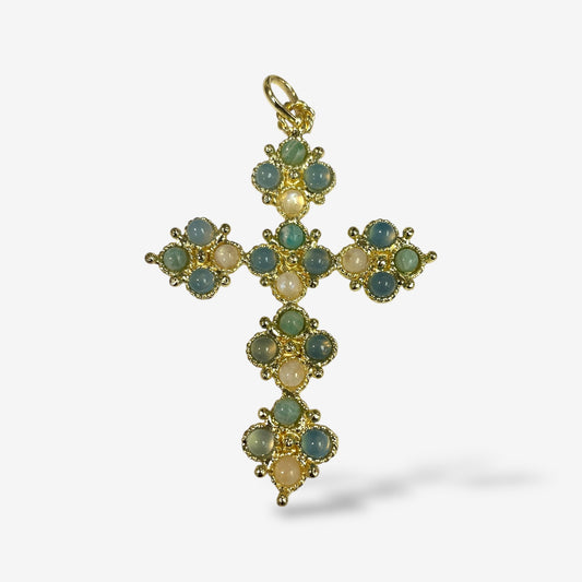 Celestial Bloom Cross Pendant