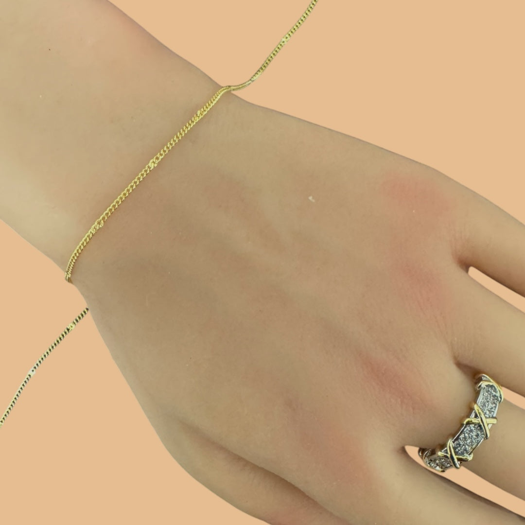 Gold Filled Curb Chain with Design