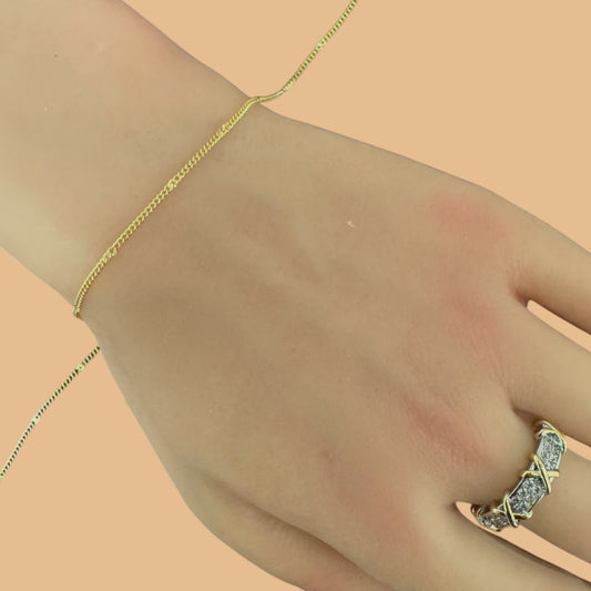 Gold Filled Curb Chain with Design