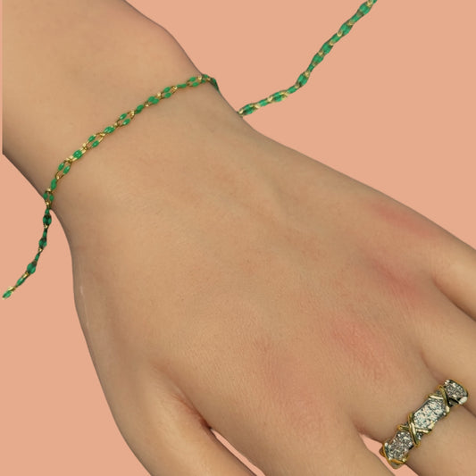 Buy Gold Filled Green Enamel Chain Online