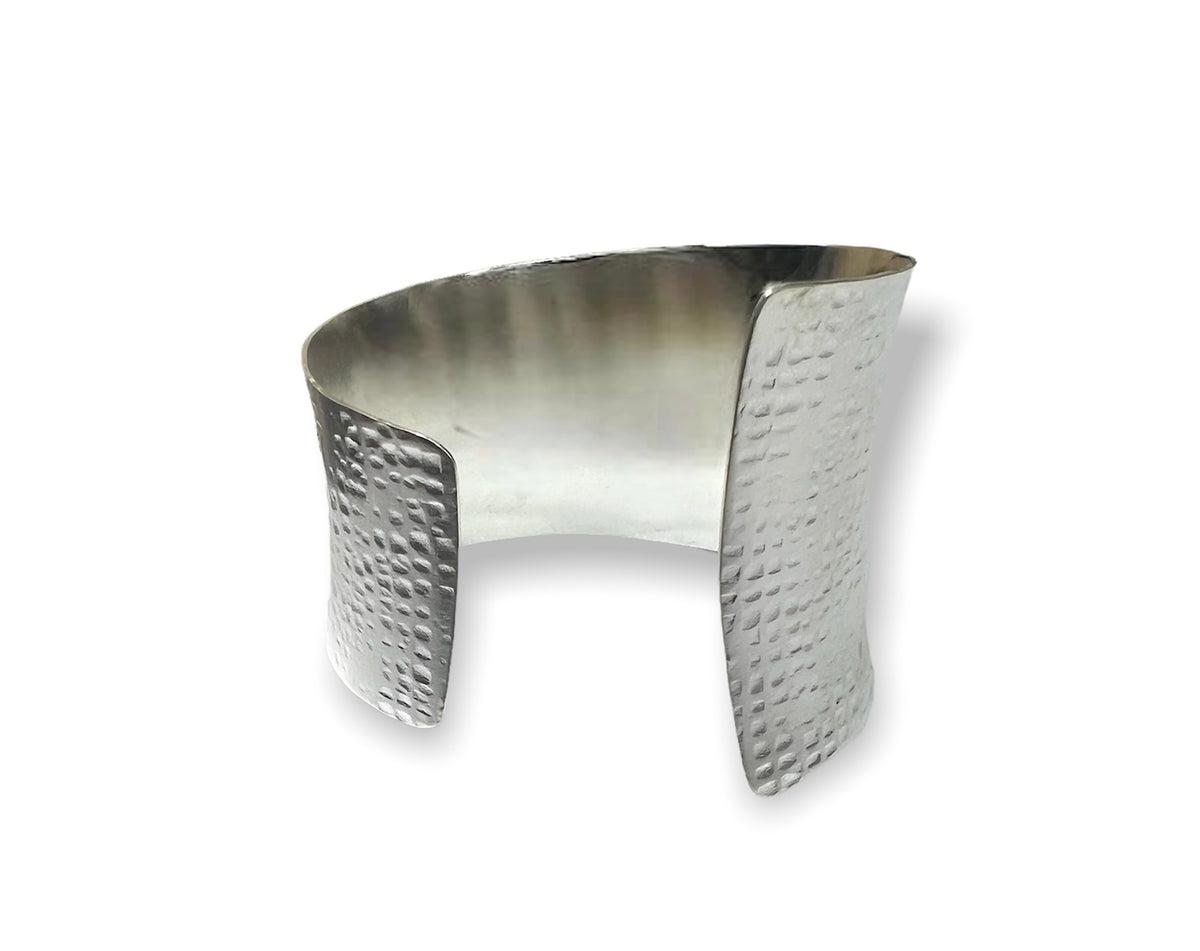 Brass Cuff Bracelet | Silver Plated Brass (BCB14)