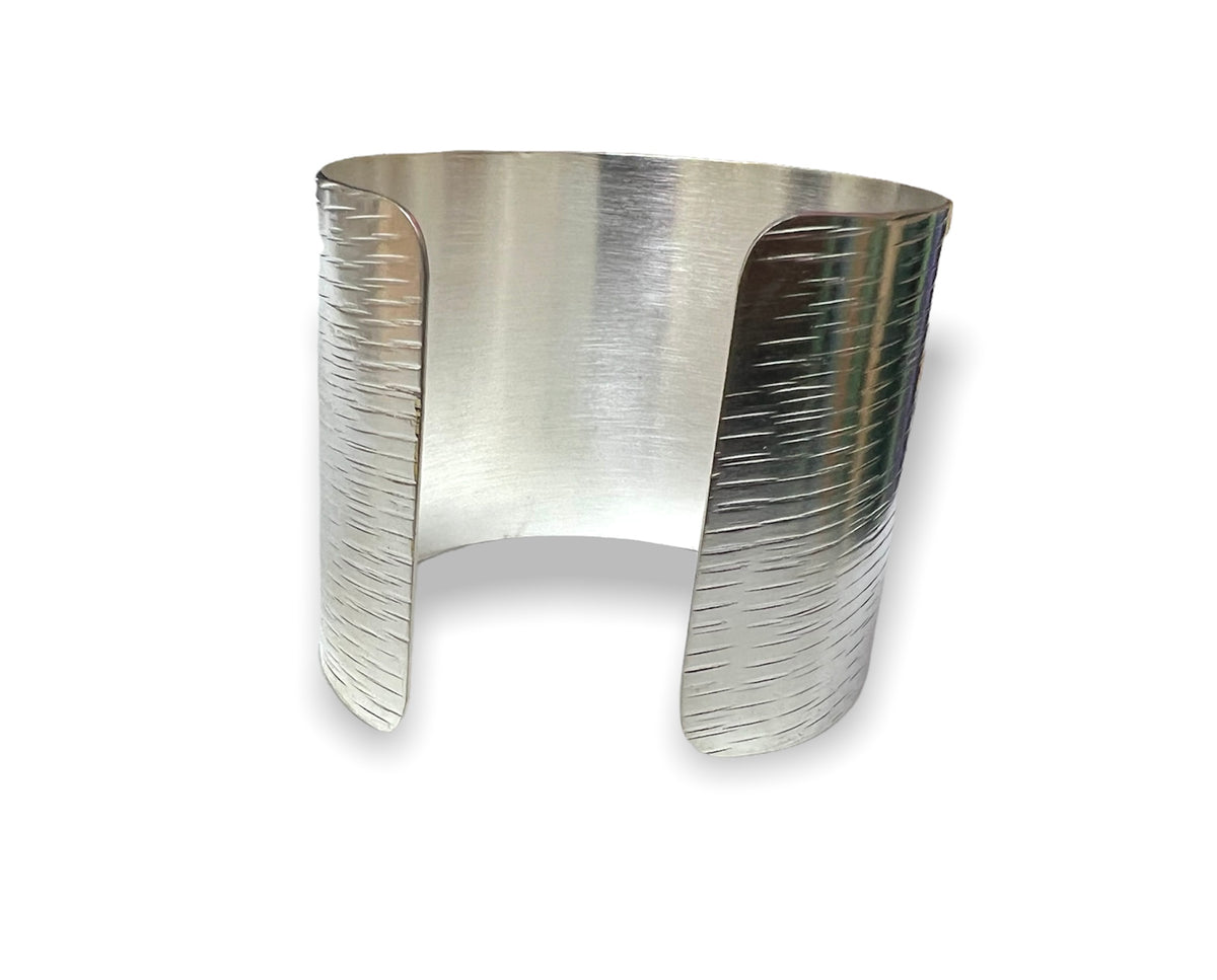 Brass Cuff Bracelet | Silver Plated Brass (BCB13)
