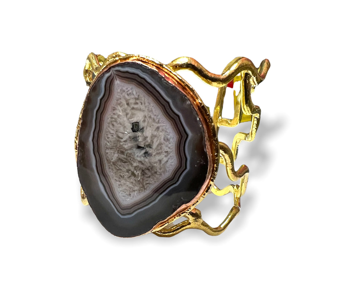 Agate Bracelet, Natural Stone Cuff