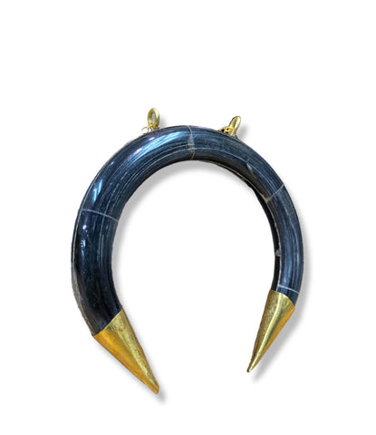 Horn and Bone Pendant | Crescent Horn Pendant | Horn Jewelry