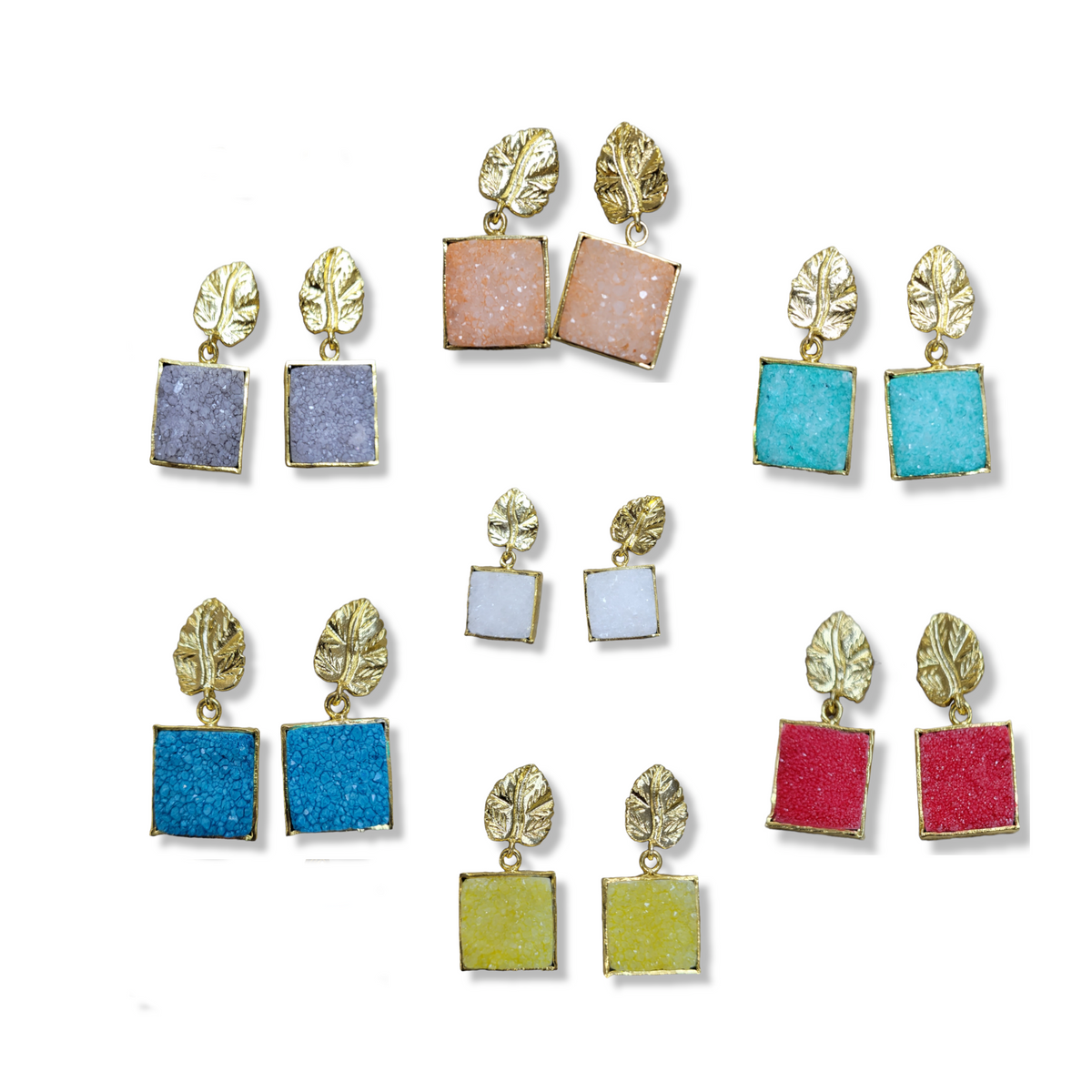 Geodes earrings Square Drops