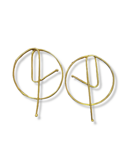 Geometric Brass Earring (B119)