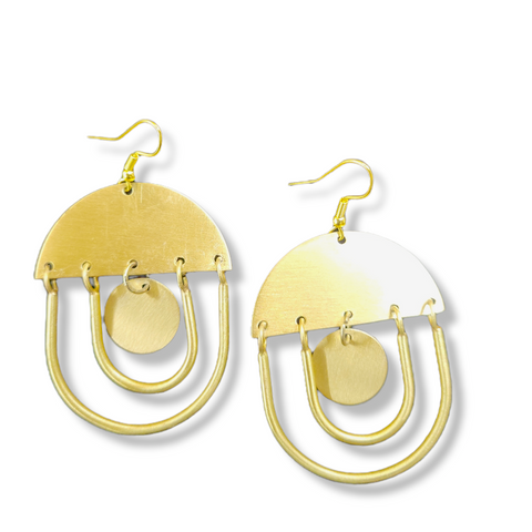 Geometric Brass Earring (B121)