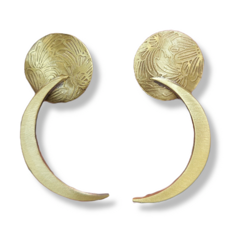 Geometric Brass Earring (B122)