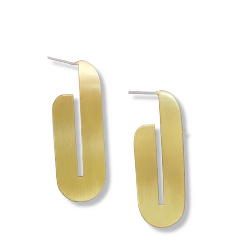 Geometric Brass Earring (B129)