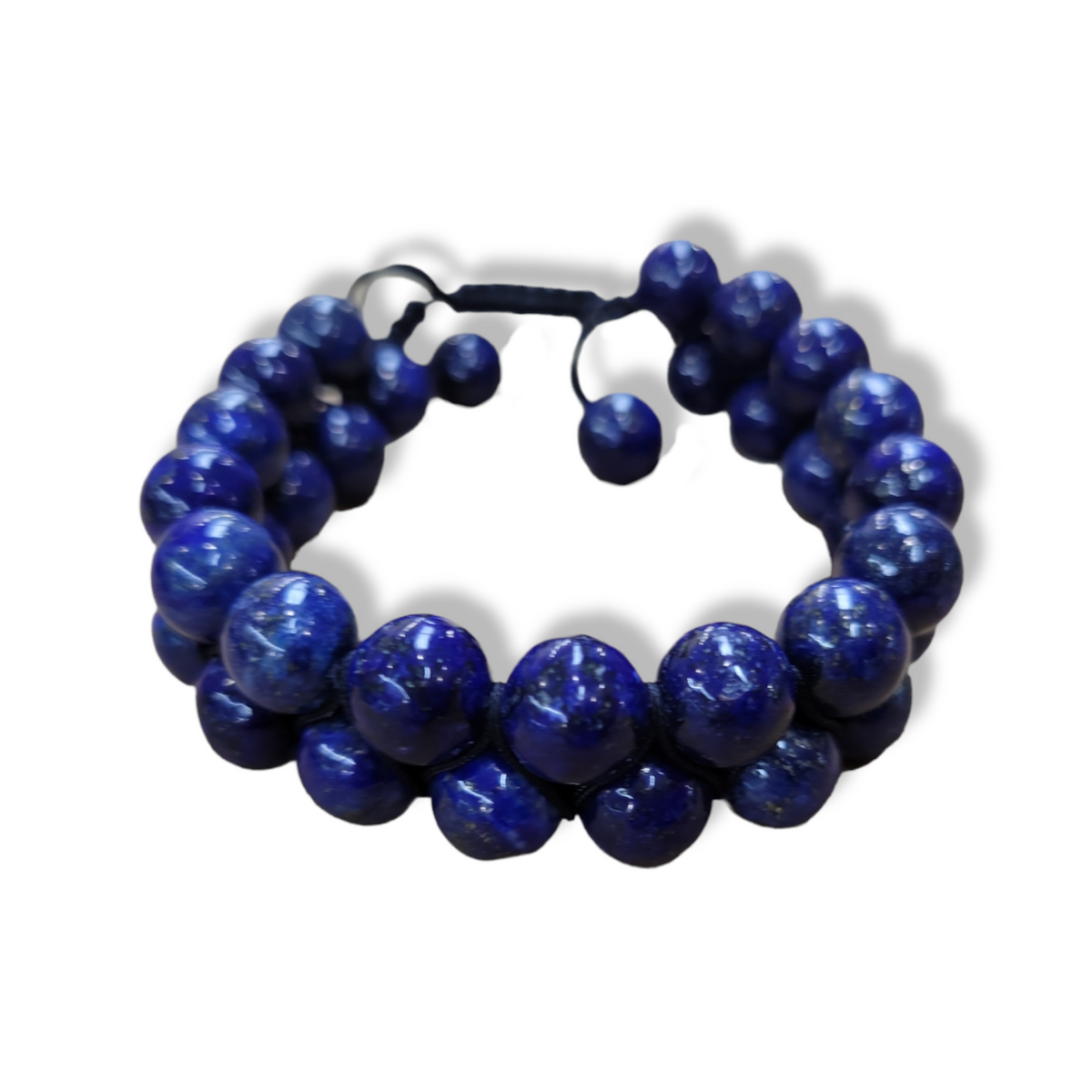Lapiz Lazuli Double Line Adjustable Bracelets, 10mm and 8mm Stretch Bracelets, Unisex